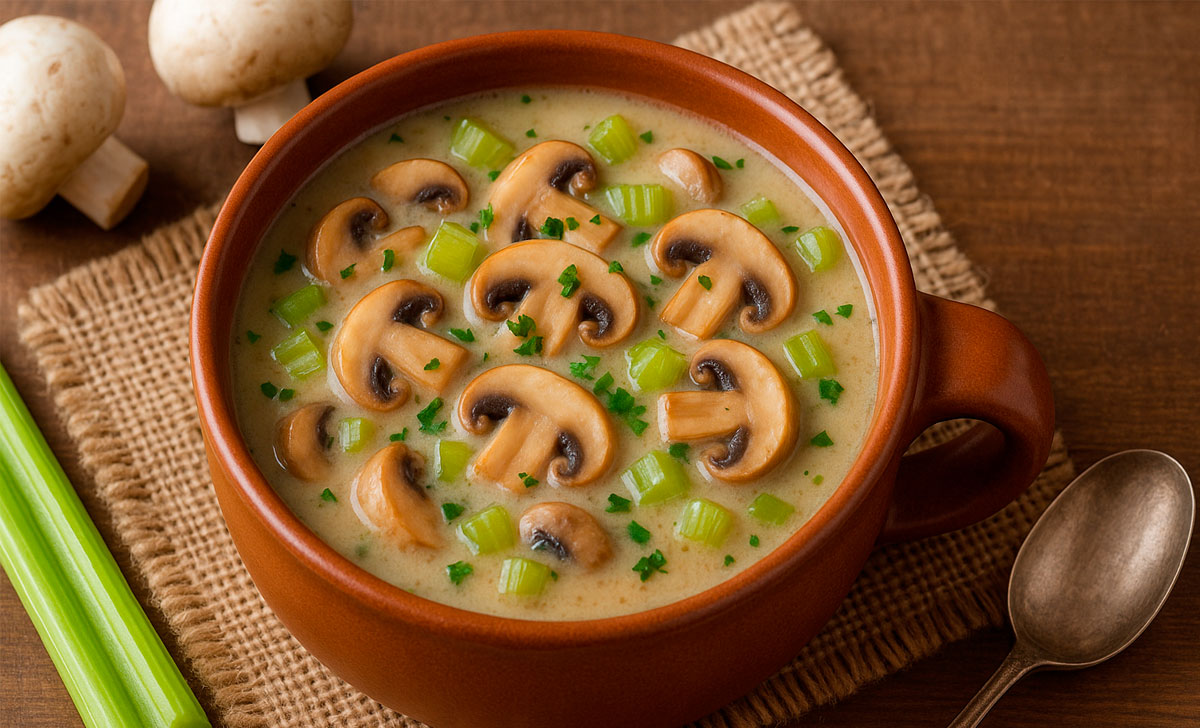 Šampinjoni-sellerisupp